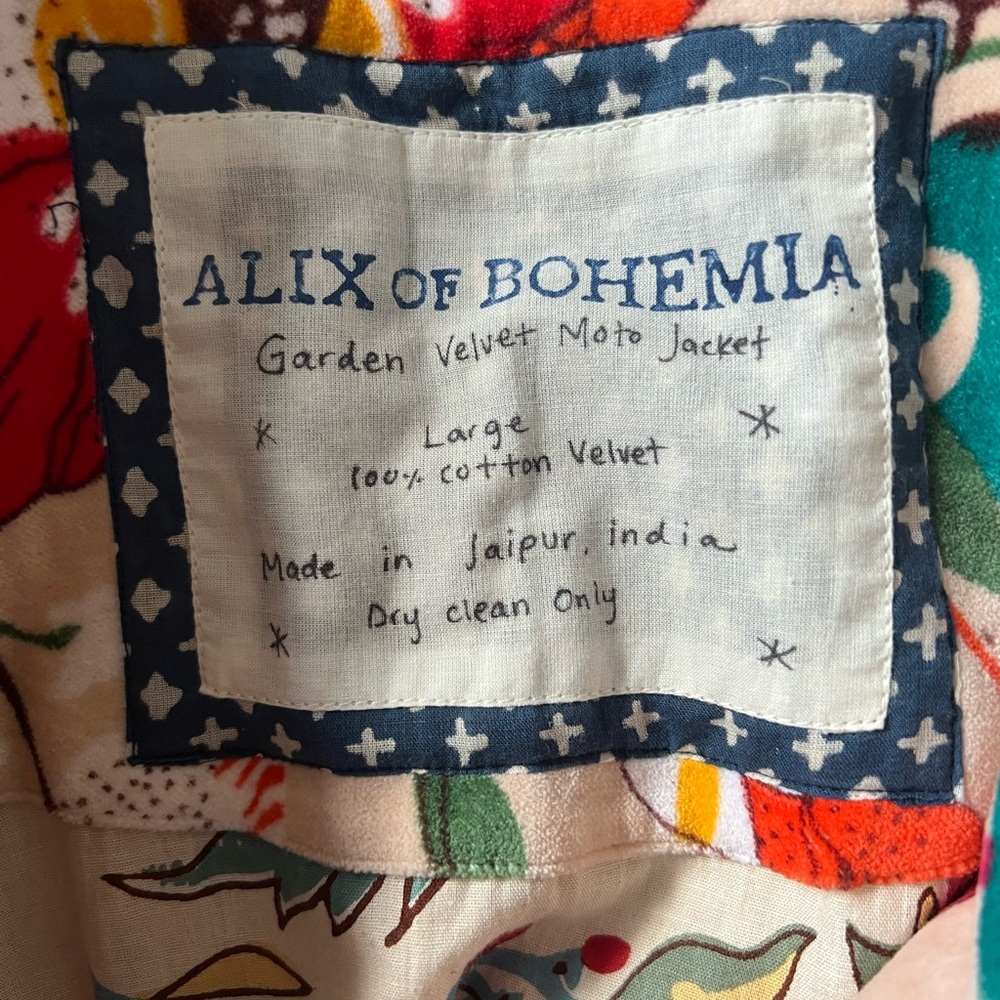 Alix of Bohemia Garden Moto Floral Print Jacket in Size Large - Picture 10 of 10